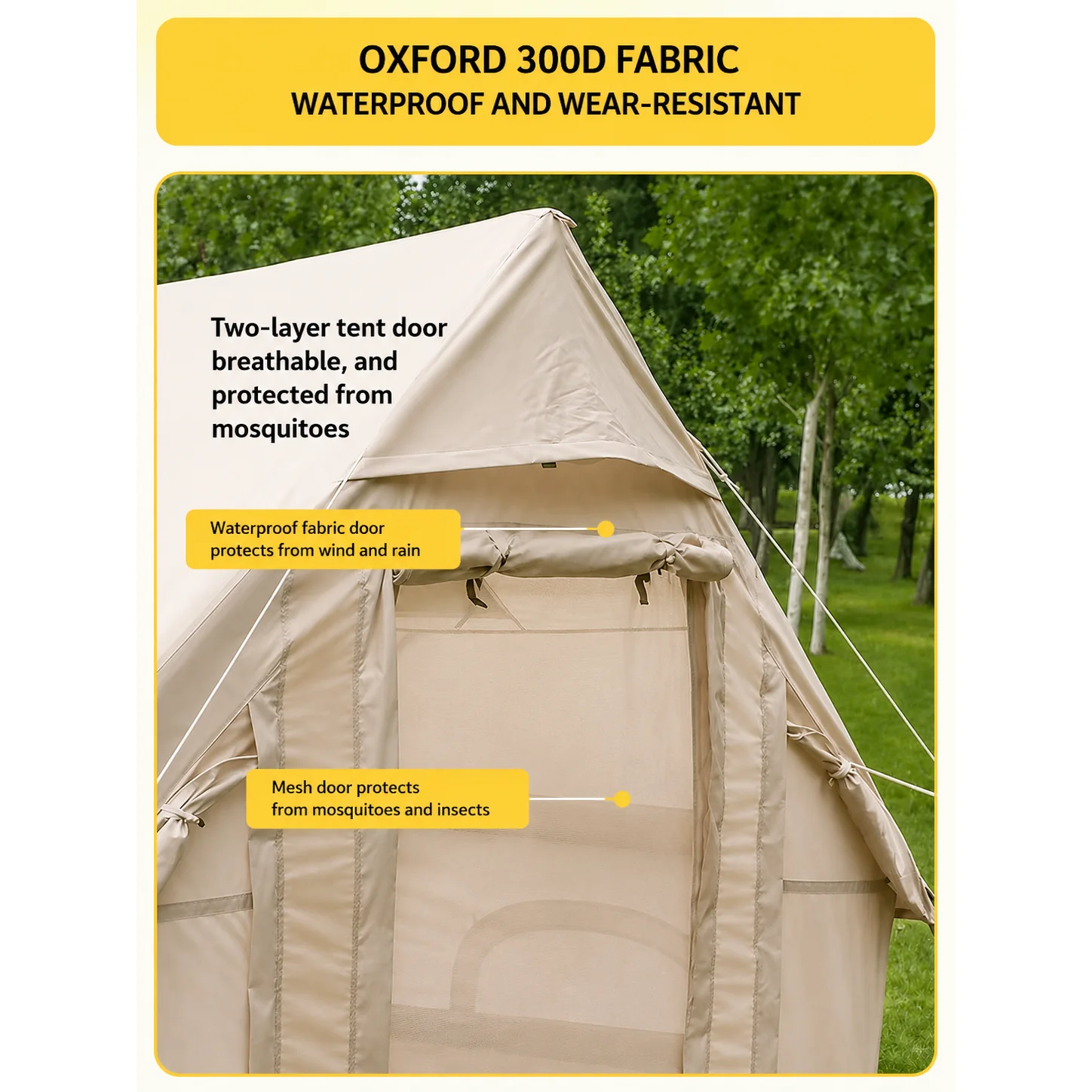 6.3㎡ Single-Door Large Skylight Inflatable Camping Tent - 图片 8