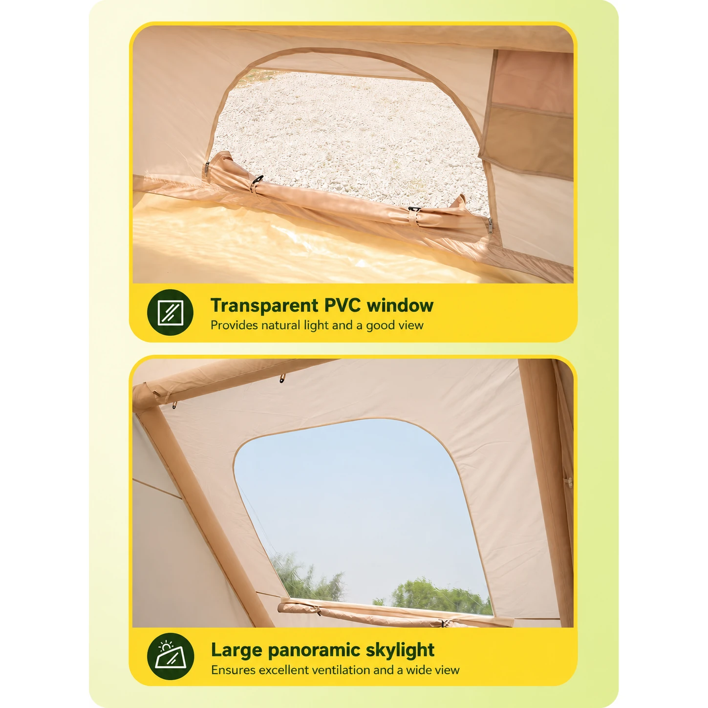 6.3㎡ Single-Door Large Skylight Inflatable Camping Tent - 图片 9
