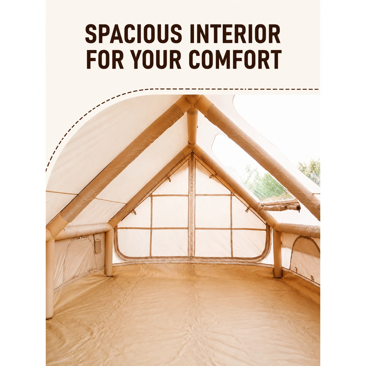 12M² Inflatable Camping Tent, Double-Door with Two BIG Skylights - 图片 7
