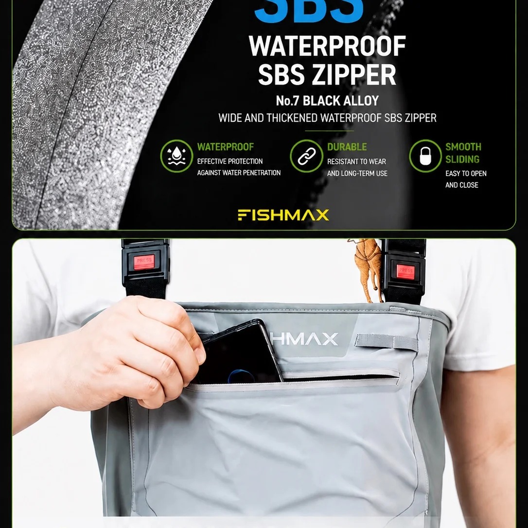 Toray Evotruth Tex Chest Waders, 20000mm Waterproof Breathable Fishing Waders with Integrated Anti-slip Rubber Boots - 图片 6