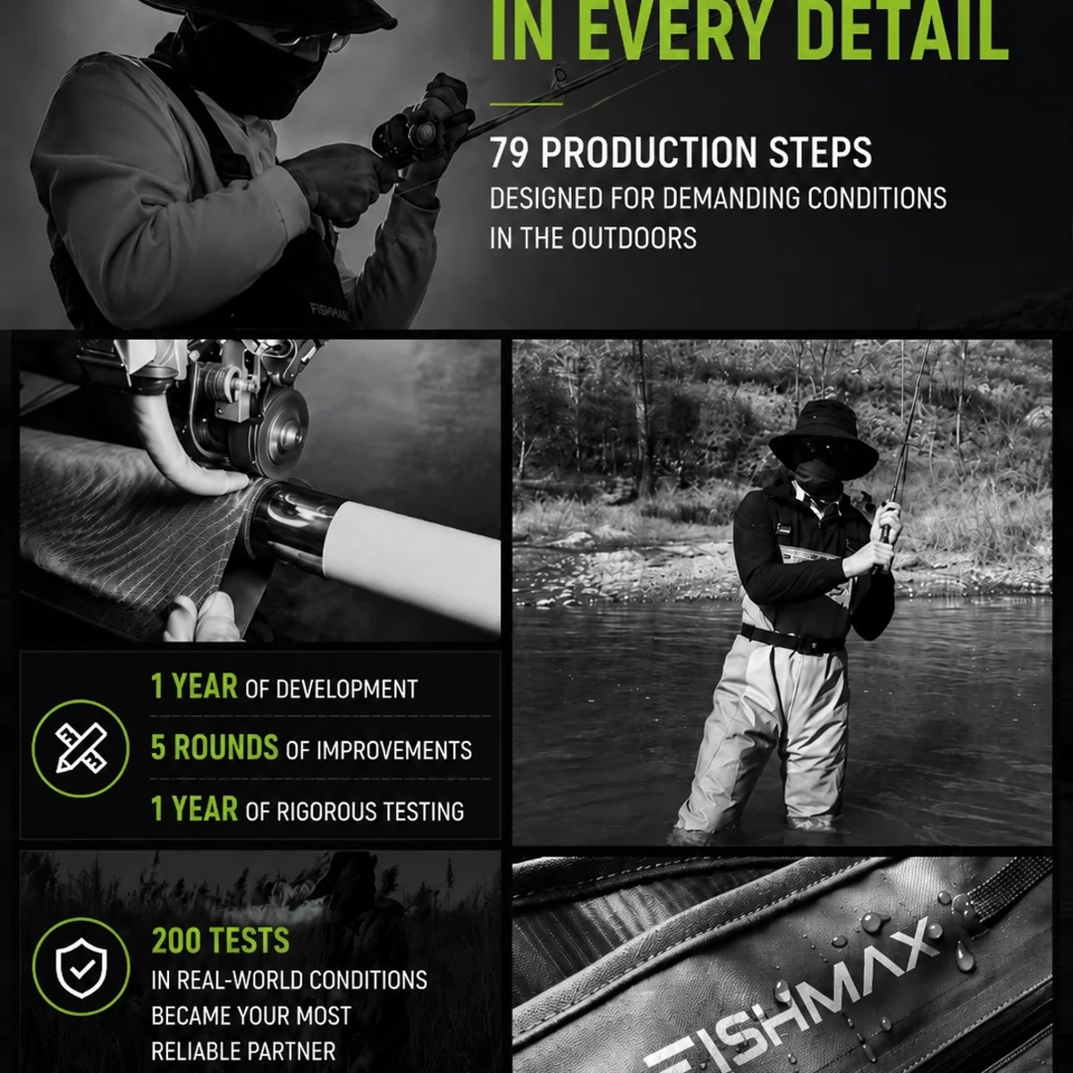 Toray Evotruth Tex Chest Waders, 20000mm Waterproof Breathable Fishing Waders with Integrated Anti-slip Rubber Boots - 图片 15