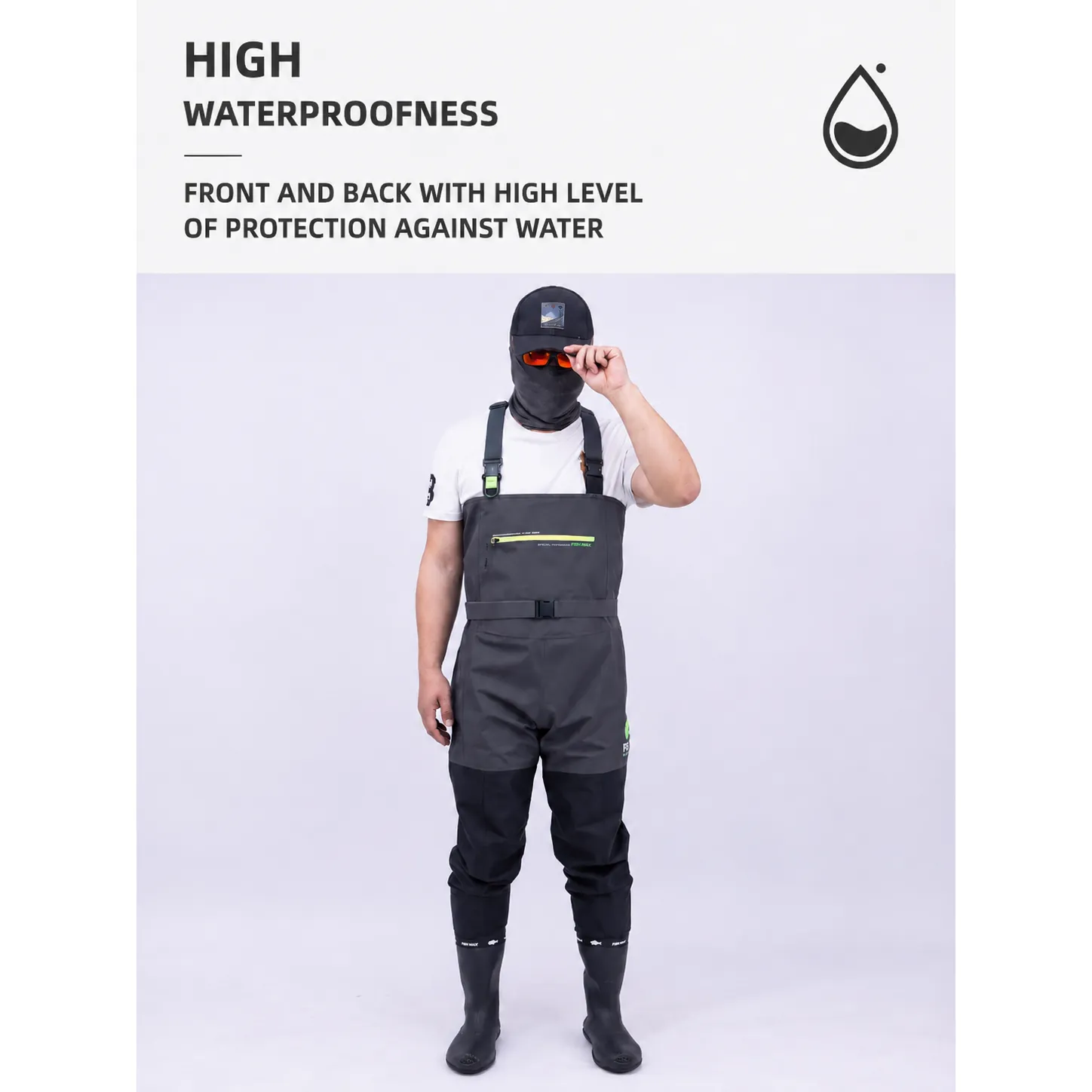 Lightweight Chest Waders, 20000mm Waterproof Breathable Fishing Waders with Non-slip Boots for Stream Fishing - 图片 4