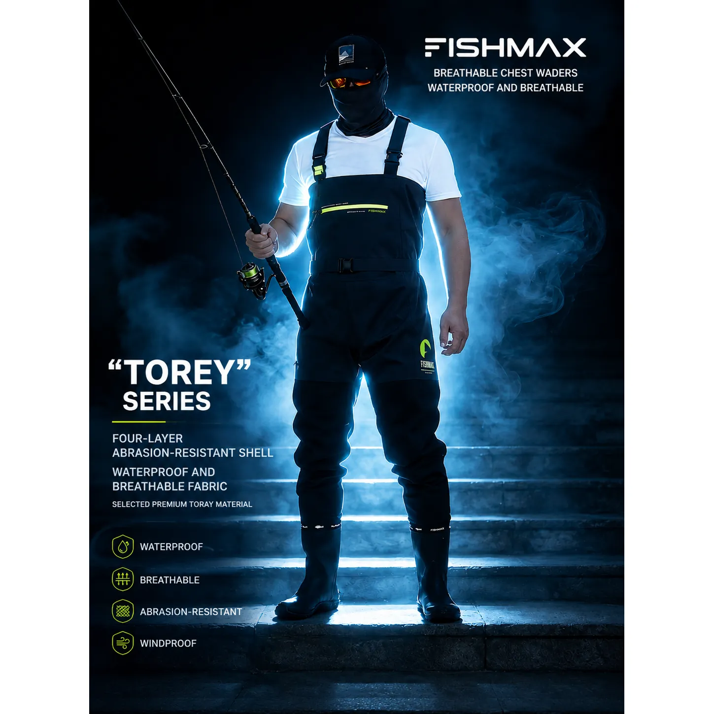 Lightweight Chest Waders, 20000mm Waterproof Breathable Fishing Waders with Non-slip Boots for Stream Fishing - 图片 7