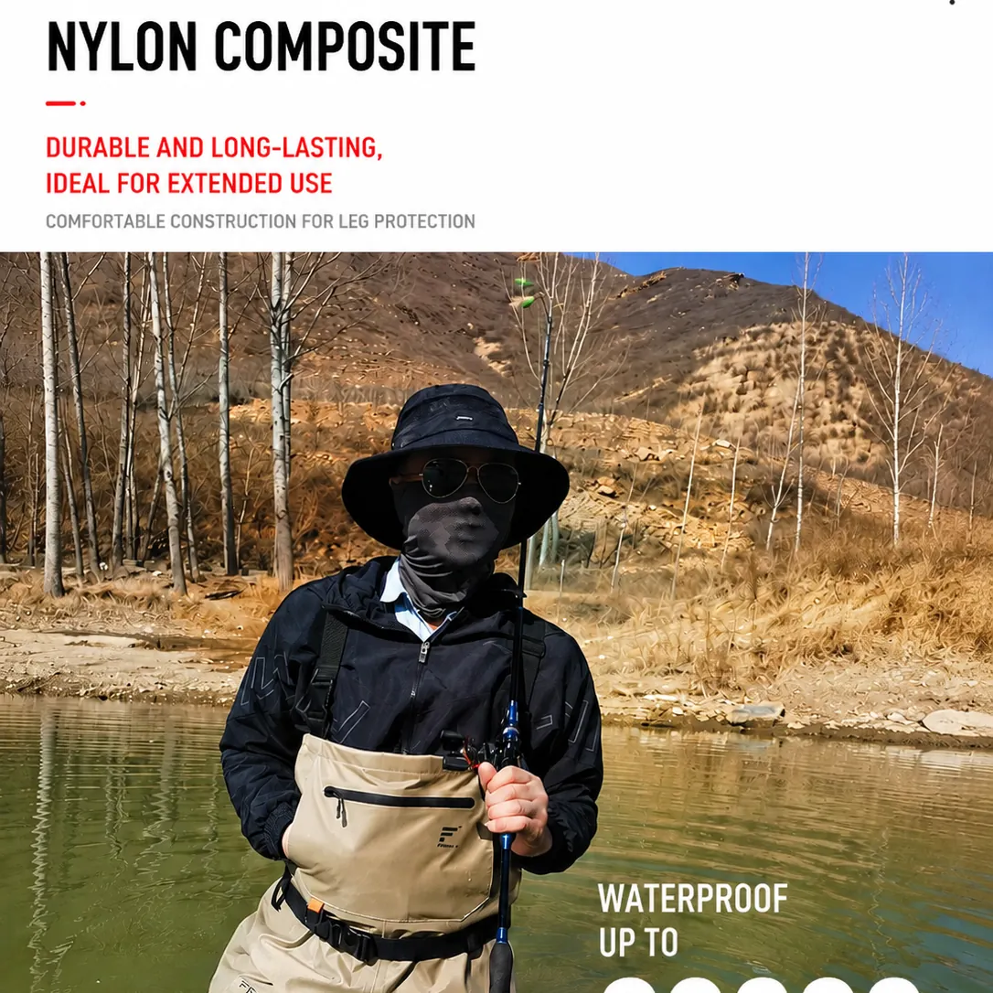 Chest Waders Ultra-Light Nylon Waterproof Fishing Waders with Neoprene Boots for River Stream Angling - 图片 2