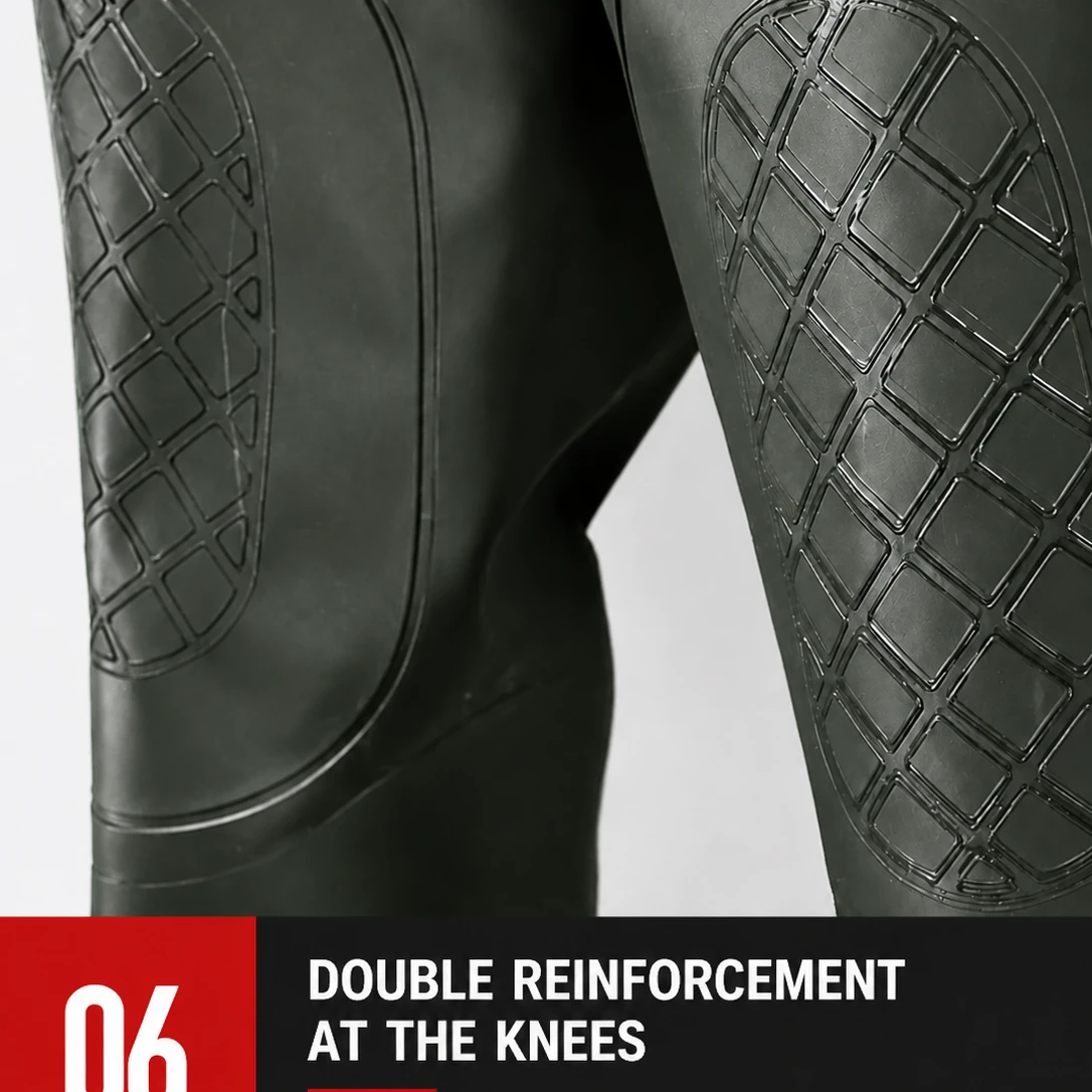 Chest Waders for Fishing Reinforced PVC Waterproof Bootfoot Waders for Hunting Farming - 图片 11