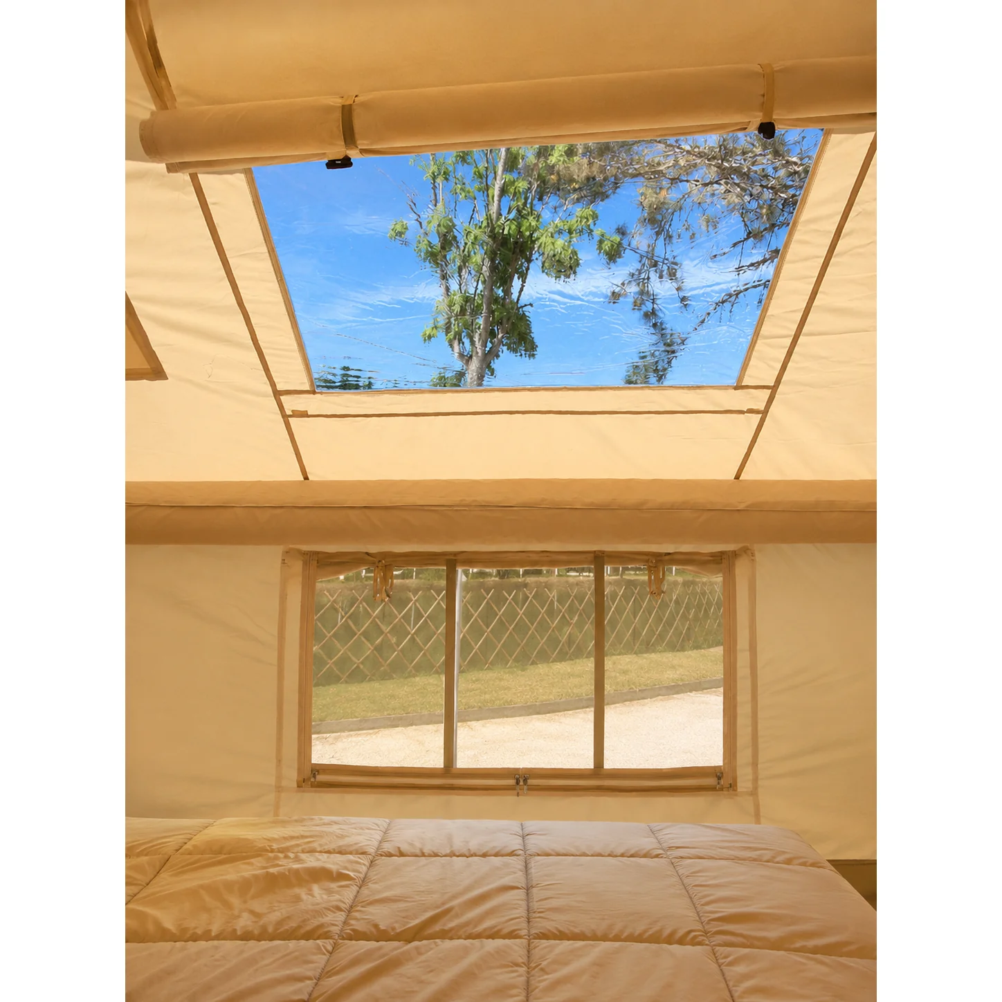 12.6㎡ Large Inflatable Cabin Tent , 420D Oxford Windproof Glamping Tent Fits 10-12 People - 图片 7