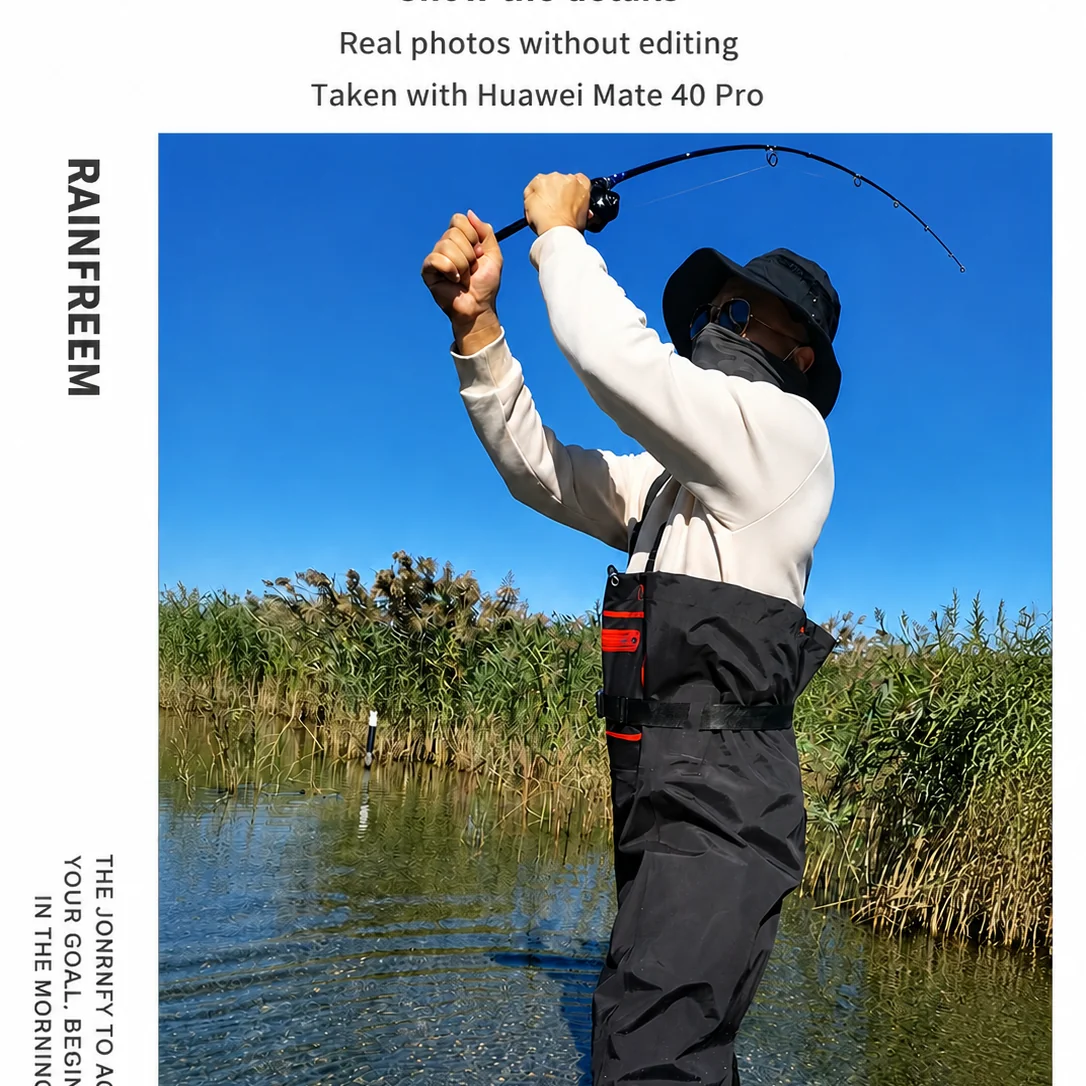 15000mm H₂O Waterproof Chest Waders 3D Cut Nylon Fishing Waders with Anti-Slip Rubber Boots - 图片 4