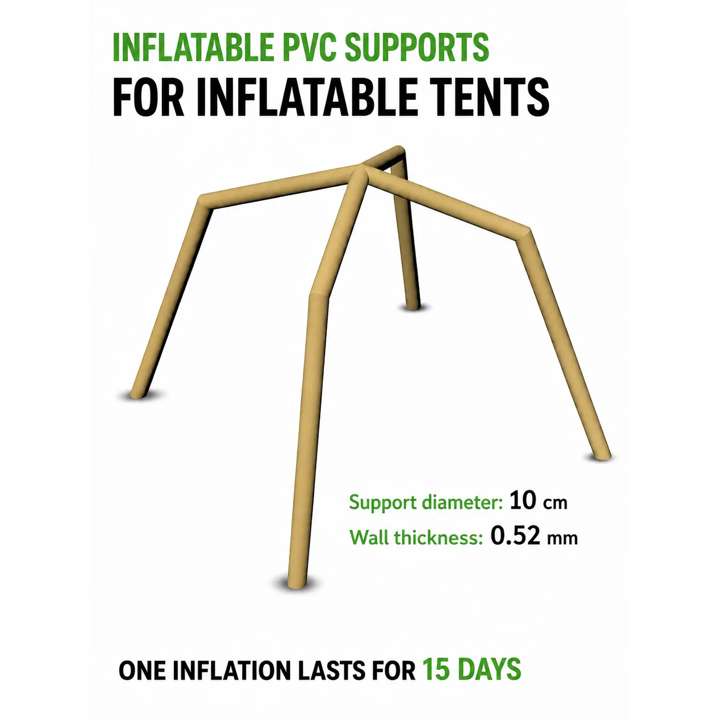 4M² Inflatable Tent, Single Door, Three Windows, Four-way Ventilation, Windproof and UV-resistant - 图片 10