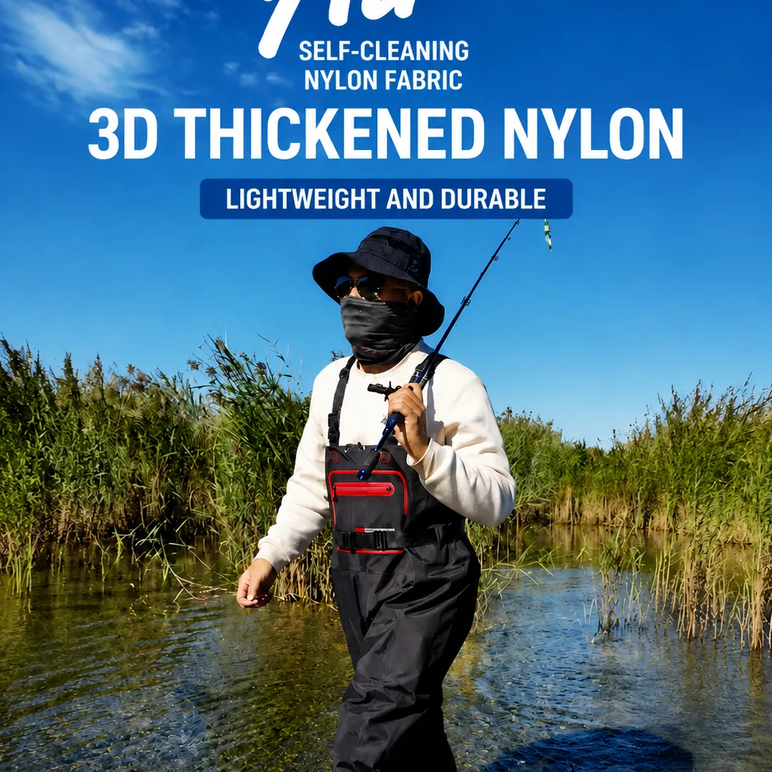 15000mm H₂O Waterproof Chest Waders 3D Cut Nylon Fishing Waders with Anti-Slip Rubber Boots - 图片 2
