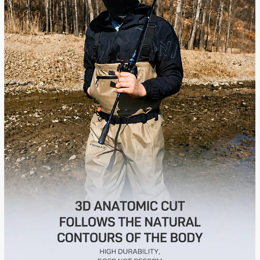 Chest Waders Ultra-Light Nylon Waterproof Fishing Waders with Neoprene Boots for River Stream Angling - 图片 3