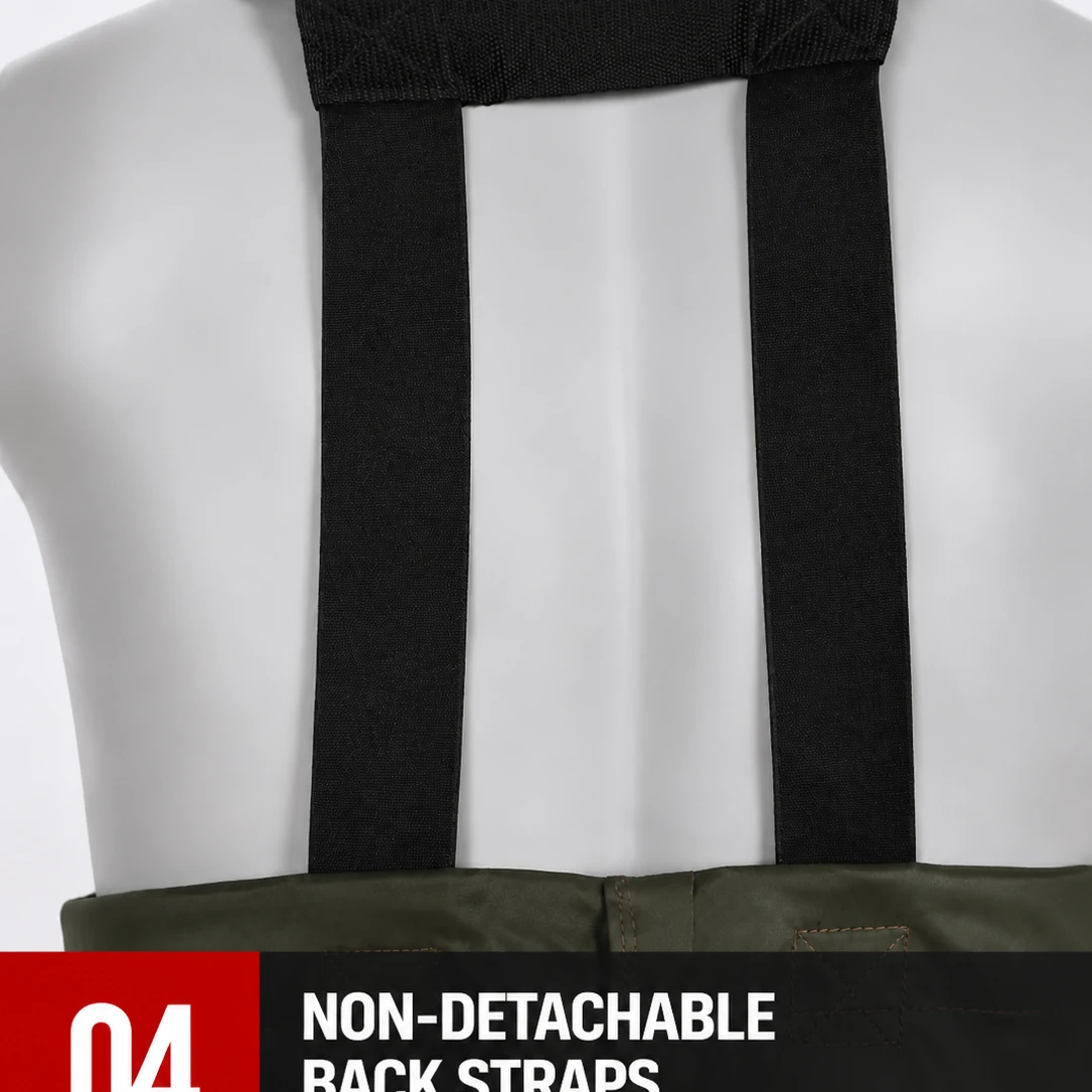 Chest Waders for Fishing Reinforced PVC Waterproof Bootfoot Waders for Hunting Farming - 图片 9