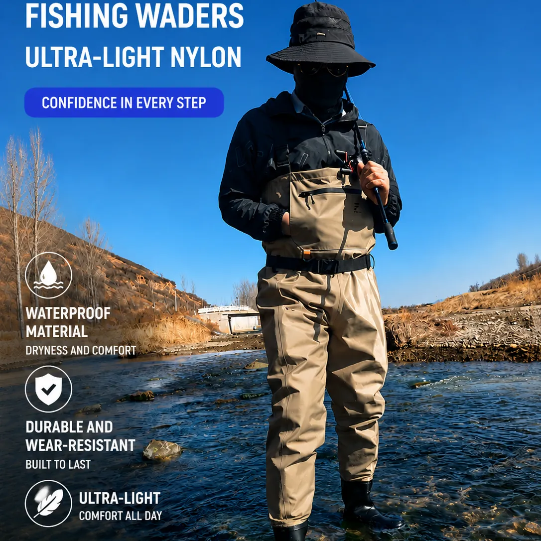 Chest Waders Ultra-Light Nylon Waterproof Fishing Waders with Neoprene Boots for River Stream Angling - 图片 5