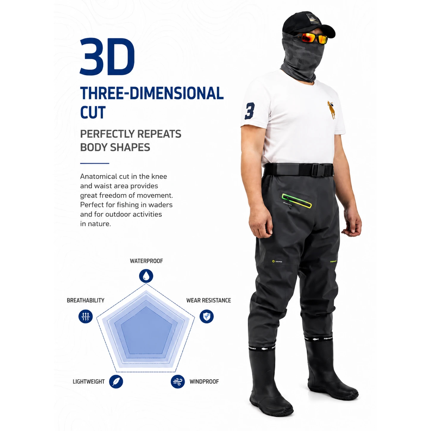 4-Layer Toray Lightweight Waders, YKK Buckle & SBS Zipper Durable Waterproof Chest Waders for Outdoor Wading - 图片 6
