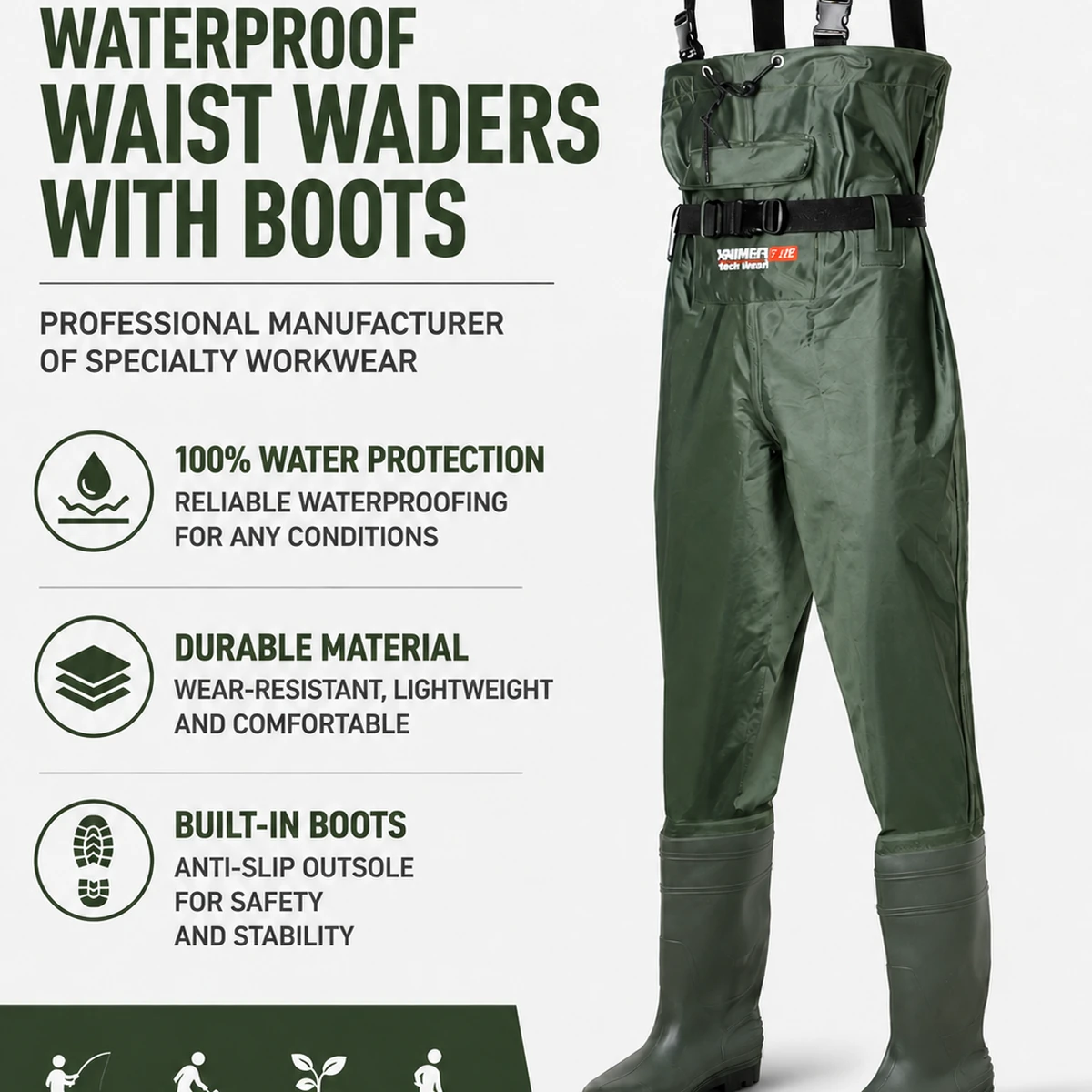 Neoprene Waders Breathable Waterproof Fishing Hunting Waders for Outdoor Activity - 图片 2