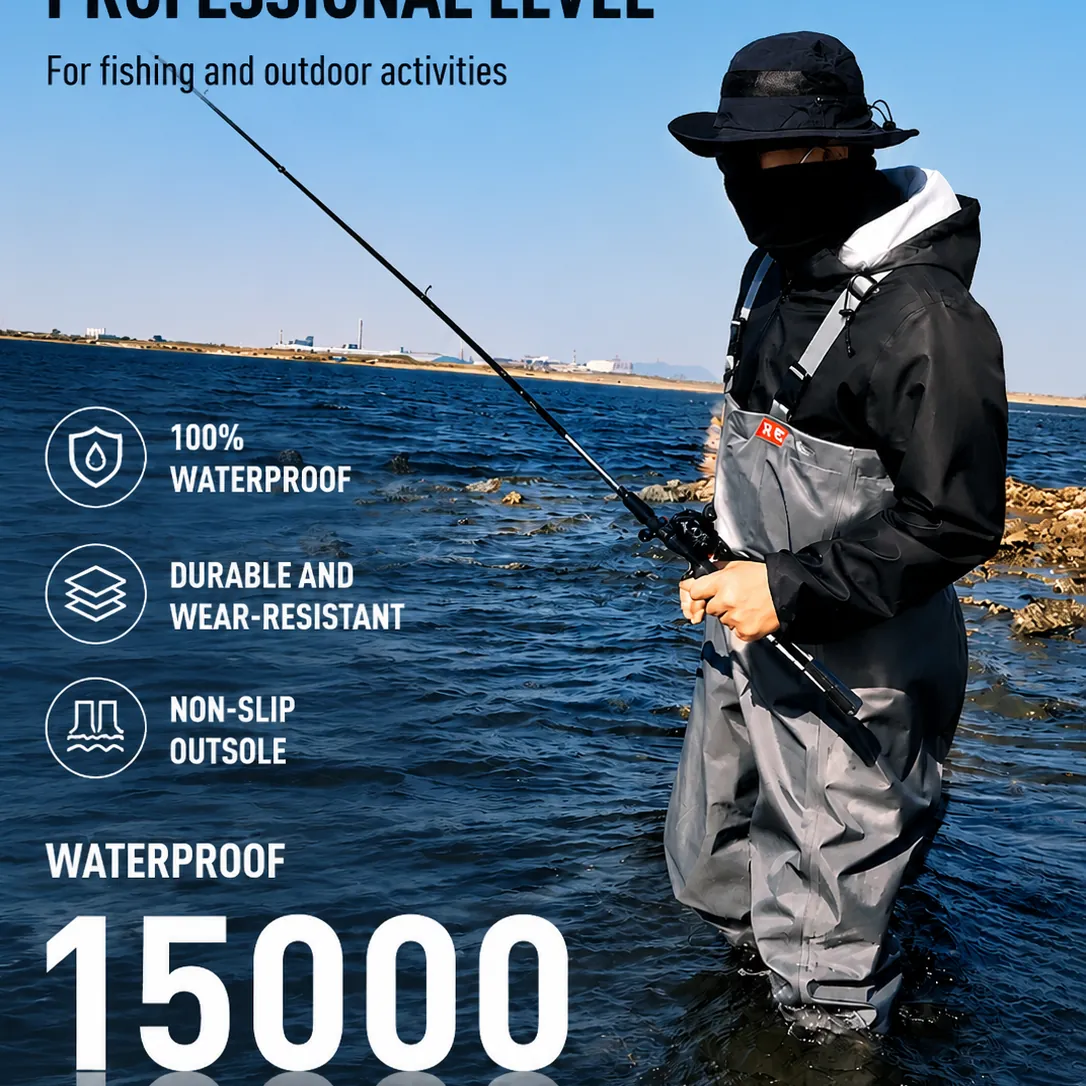 FEIMING N1 PRO-3D Chest Waders Ultra Light Nylon Waterproof Fishing Waders with Short Rubber Boots