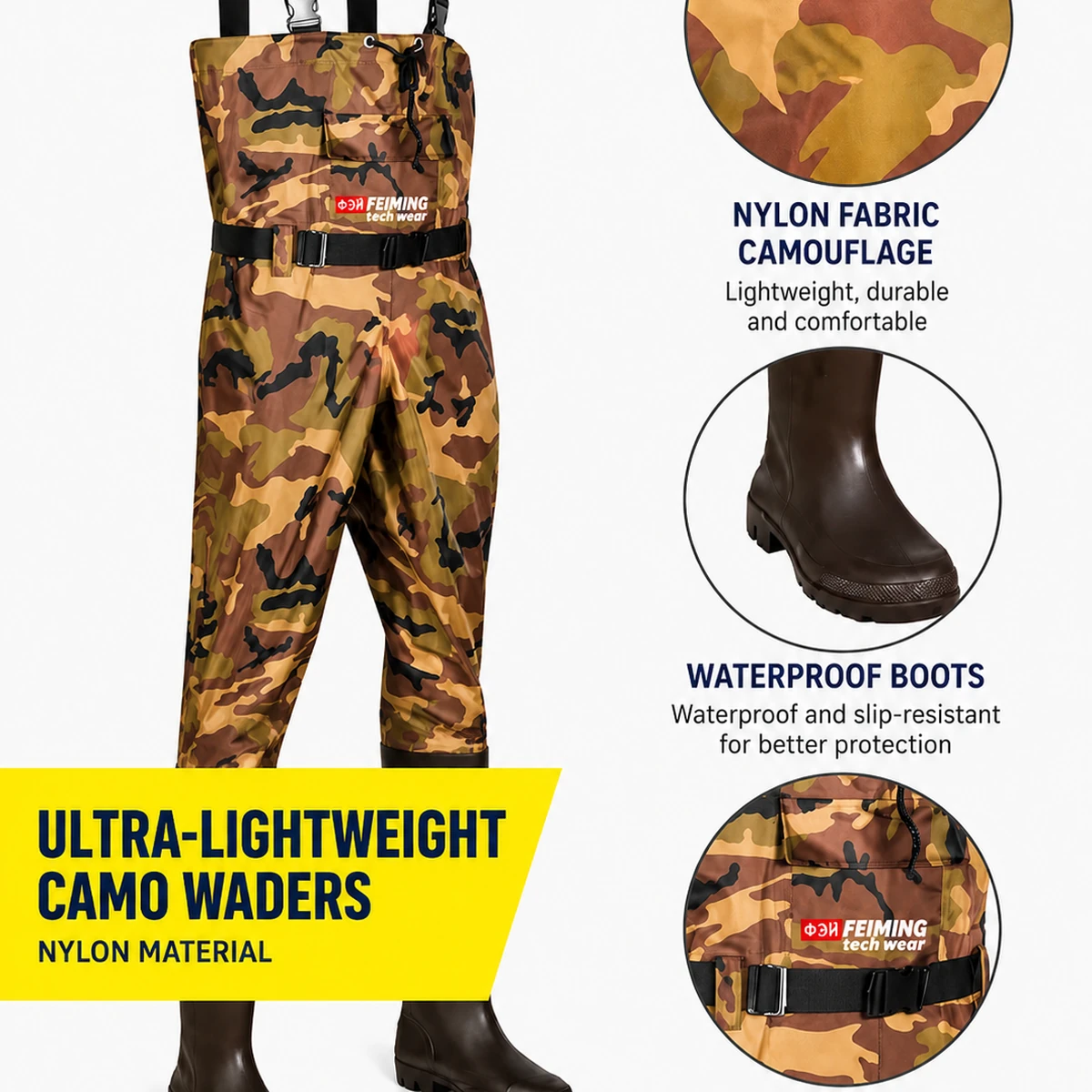Neoprene Waders Breathable Waterproof Fishing Hunting Waders for Outdoor Activity - 图片 3