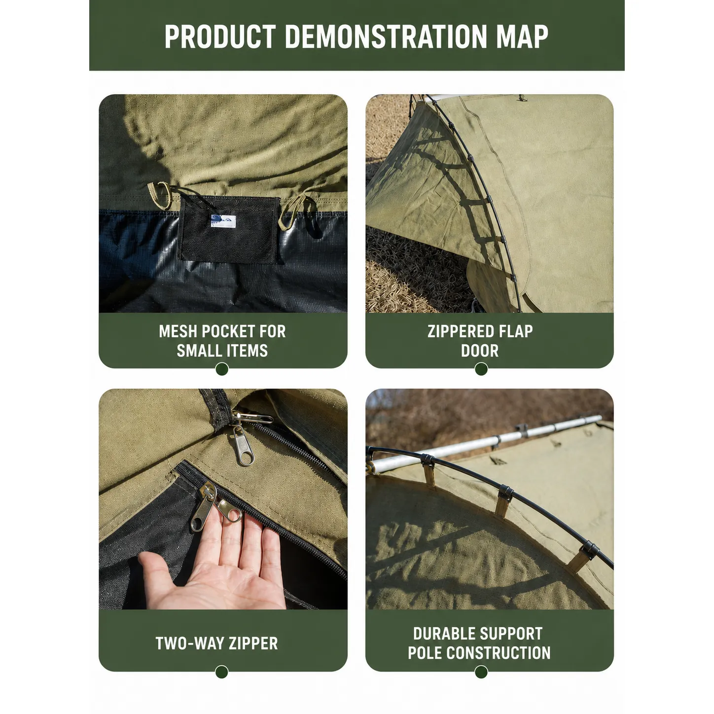 Popular Australian-style double-person canvas camping swag tent - 图片 3