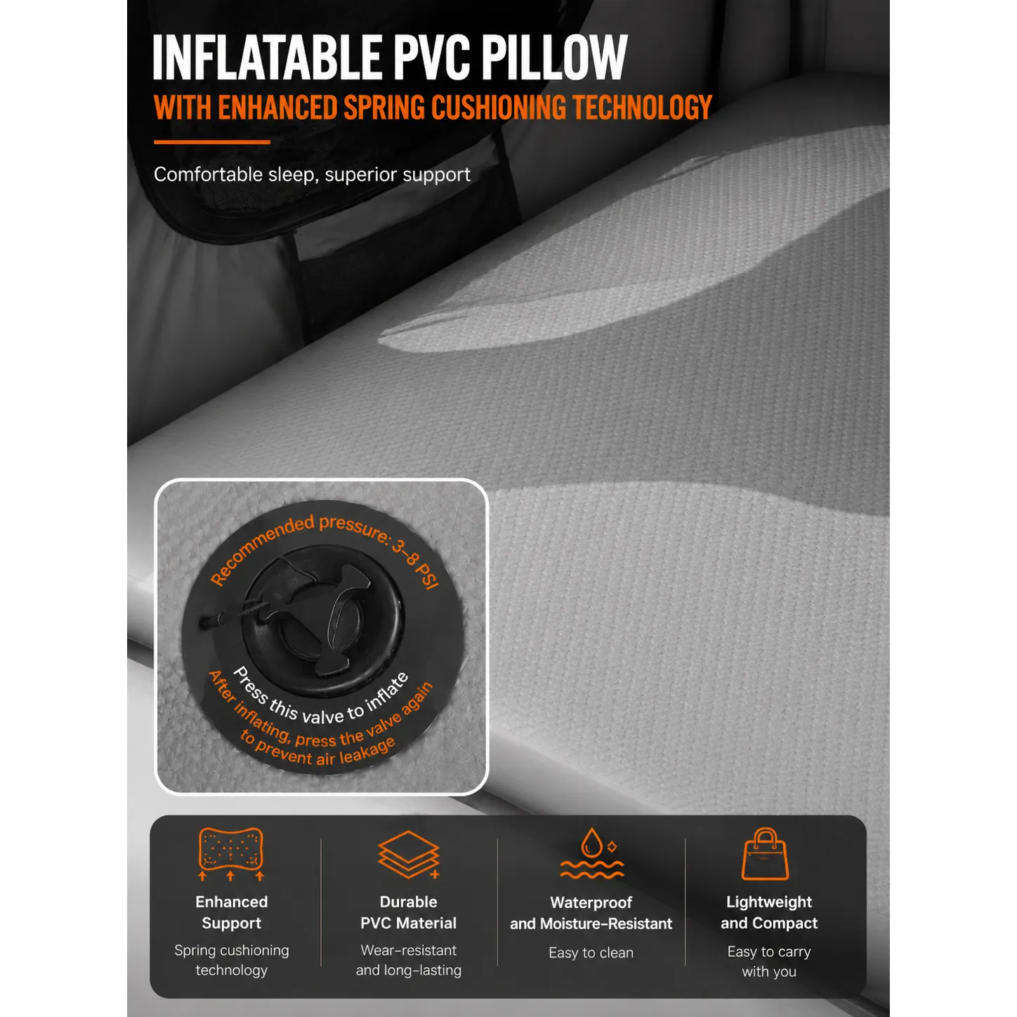 Waterproof Air Column Camping Tent with Drop-Stitch Inflatable Mattress - 图片 8