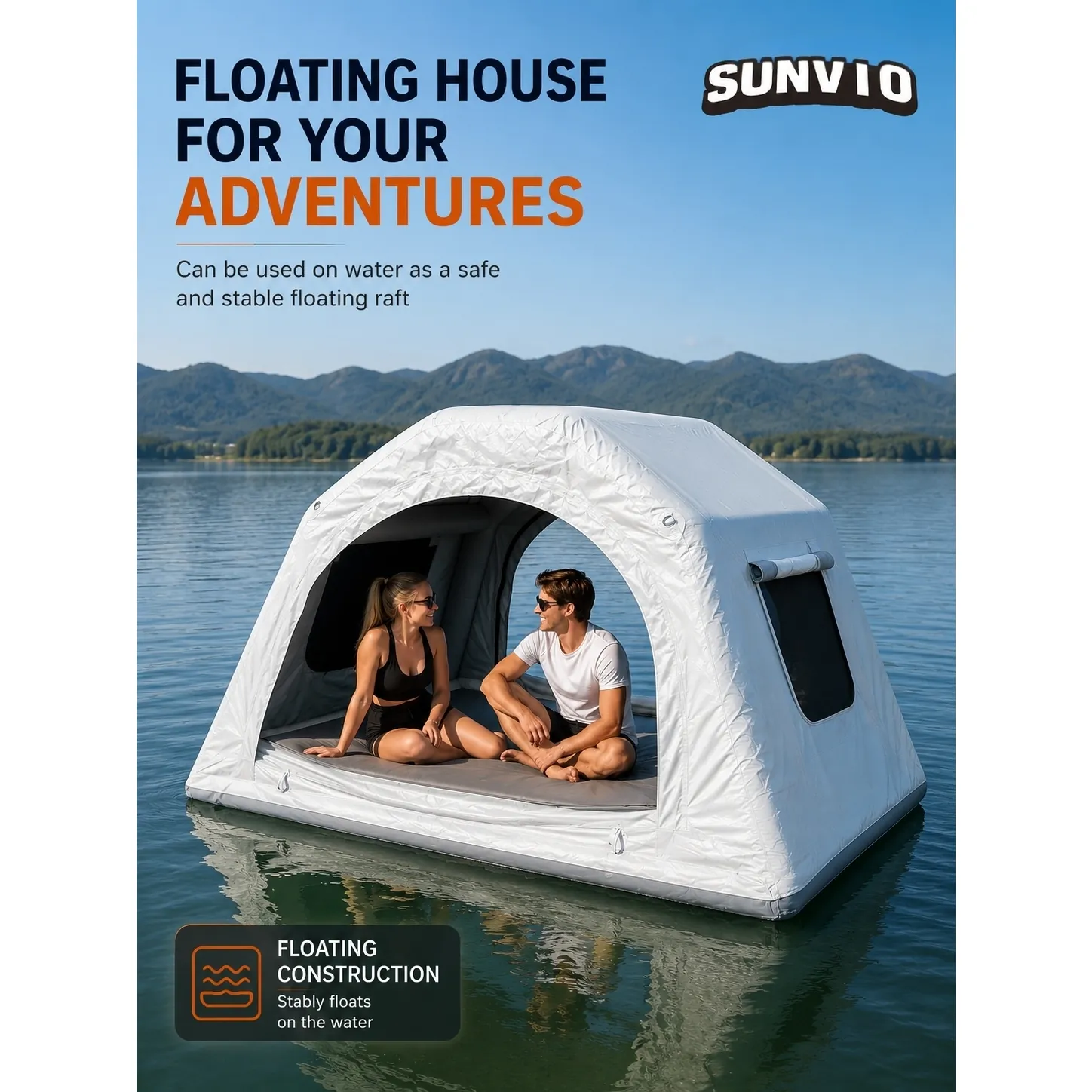 Waterproof Air Column Camping Tent with Drop-Stitch Inflatable Mattress - 图片 3