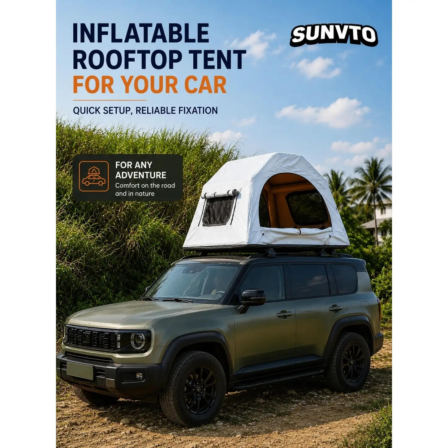 Waterproof Air Column Camping Tent with Drop-Stitch Inflatable Mattress