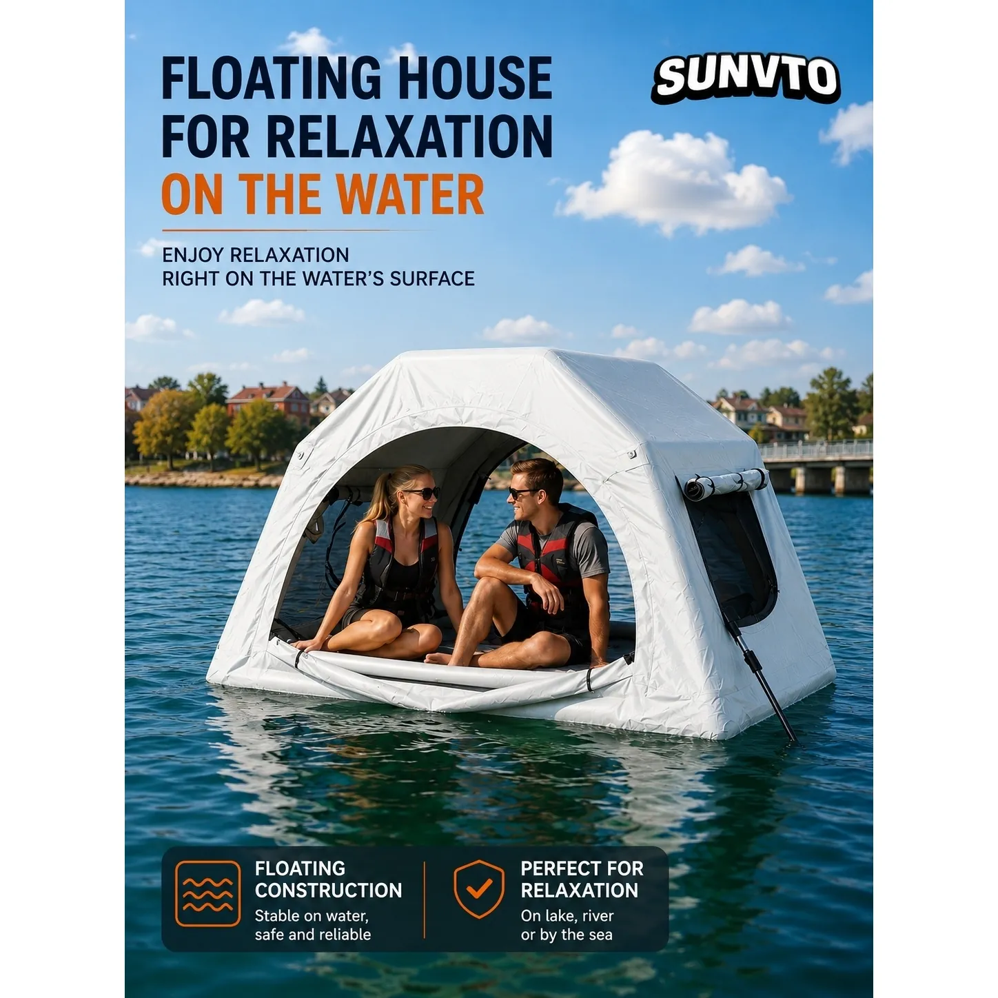 Waterproof Air Column Camping Tent with Drop-Stitch Inflatable Mattress - 图片 4