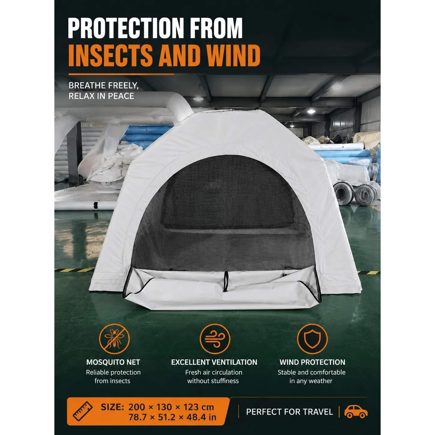 Waterproof Air Column Camping Tent with Drop-Stitch Inflatable Mattress - 图片 6