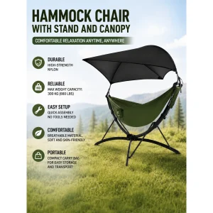 High-Quality Nylon Swing Hammock for Outdoor Camping & Hiking