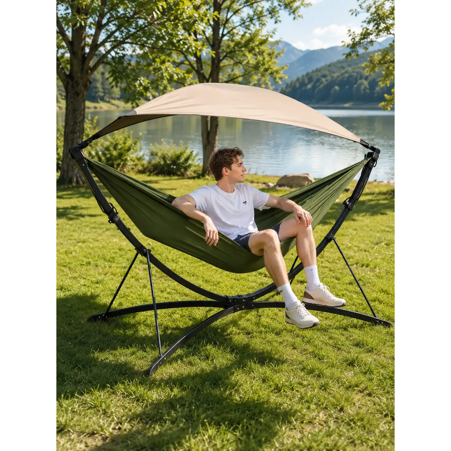 High-Quality Nylon Swing Hammock for Outdoor Camping & Hiking - 图片 5