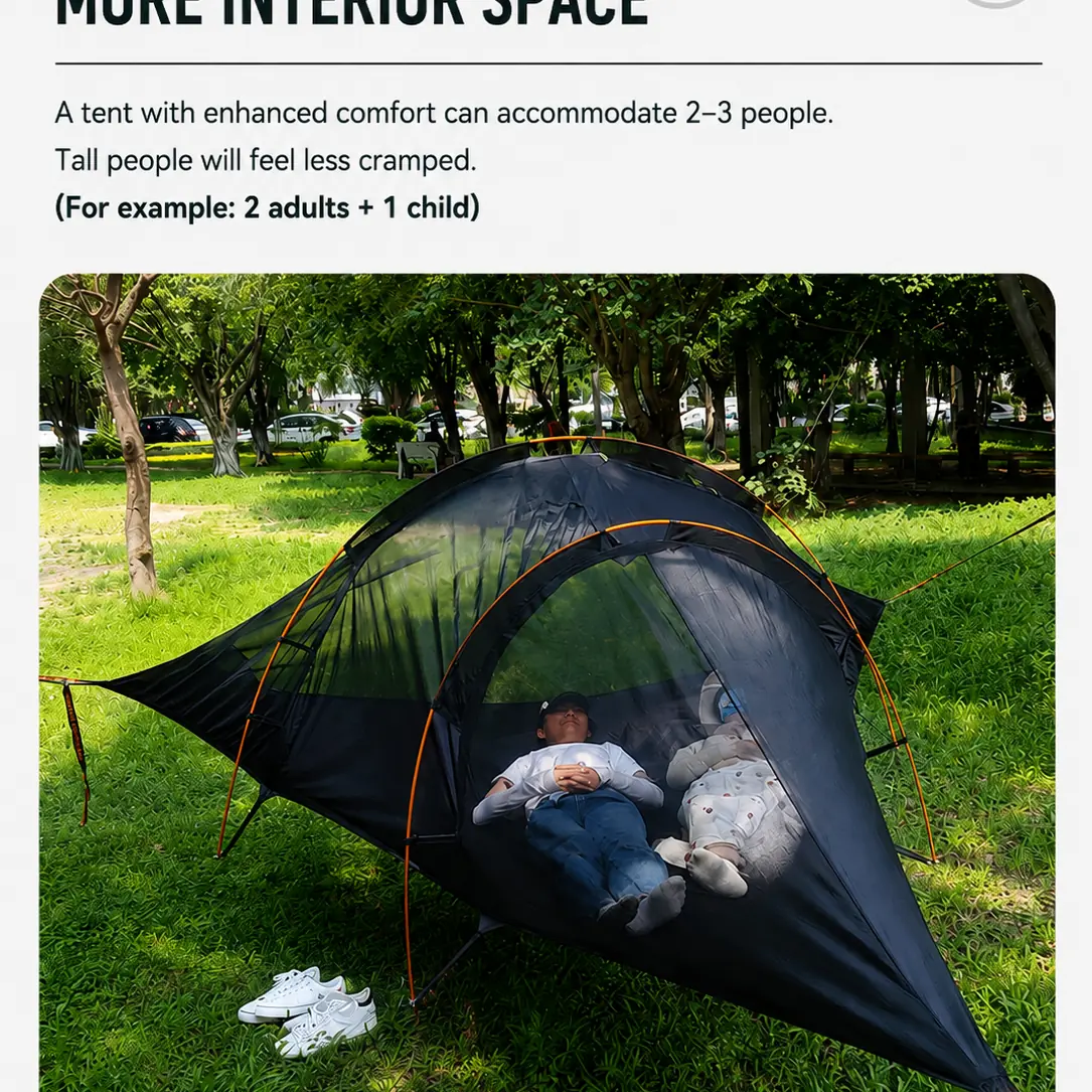 Waterproof Anti-Mosquito Triangle Tree Hammock Tent, Elevated Suspended Camping Tent - 图片 8