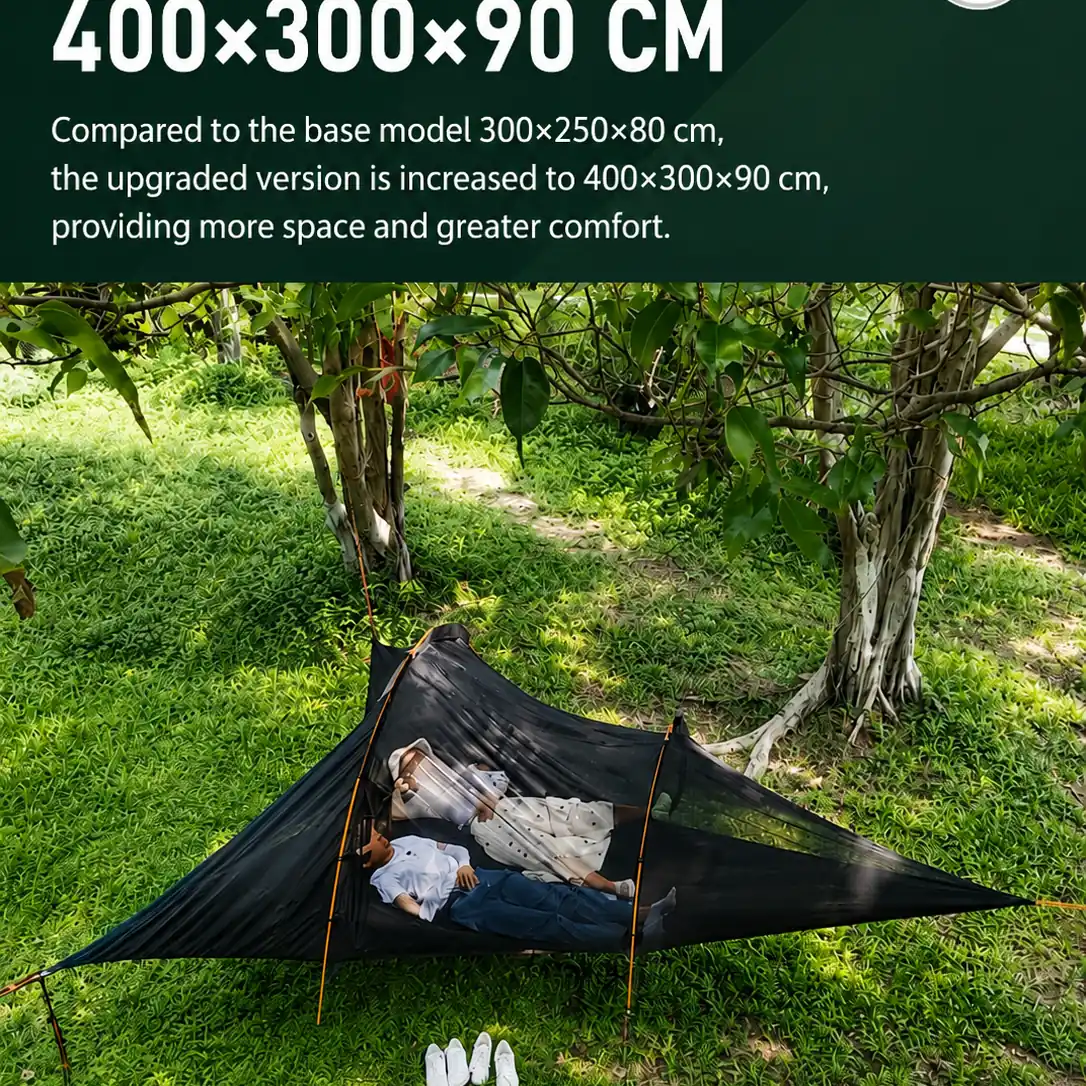 Waterproof Anti-Mosquito Triangle Tree Hammock Tent, Elevated Suspended Camping Tent - 图片 9