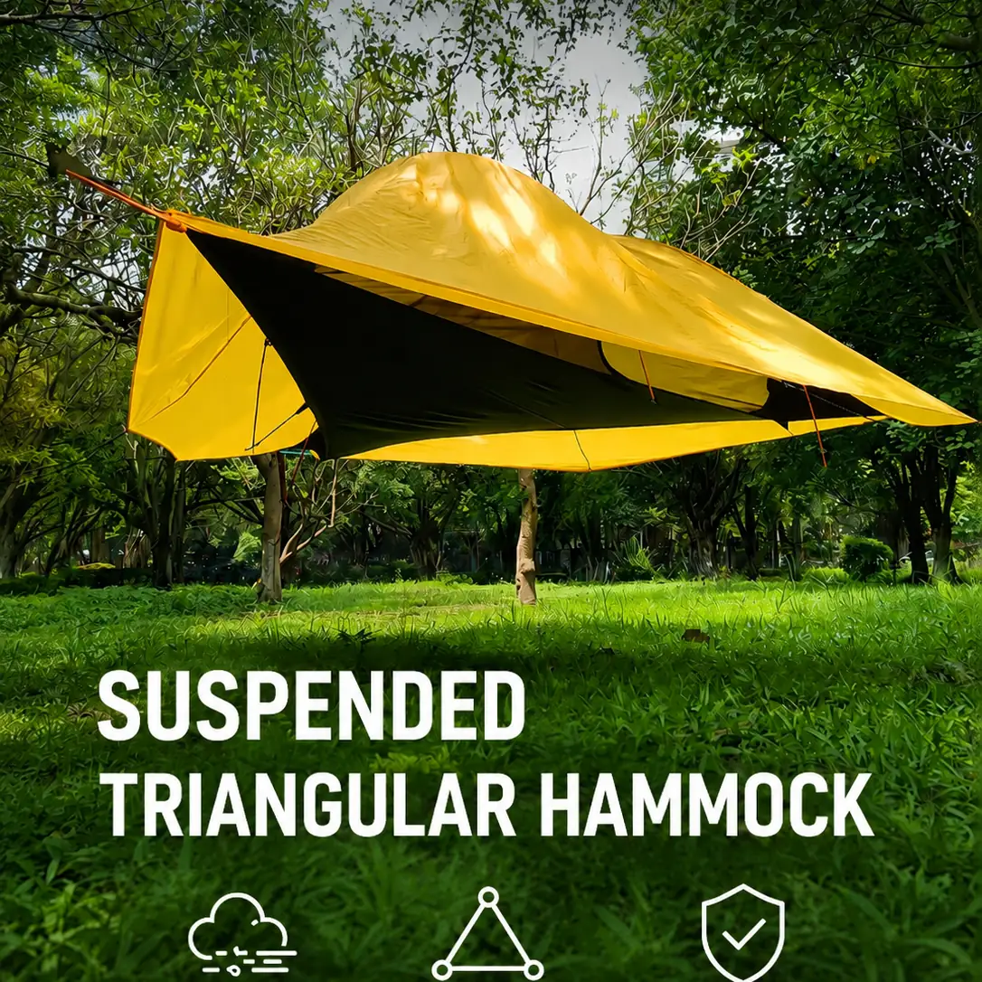Waterproof Anti-Mosquito Triangle Tree Hammock Tent, Elevated Suspended Camping Tent - 图片 3