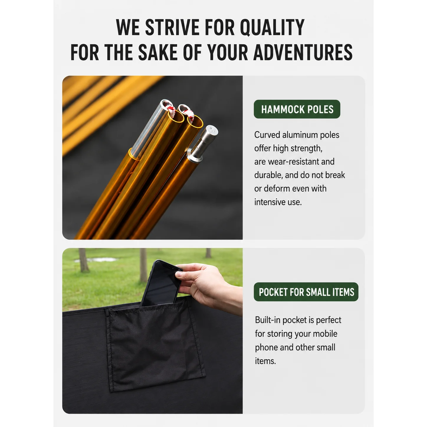 3-in-1 Anti-Mosquito Hammock, Ripstop Waterproof Outdoor Tree Tent - 图片 8