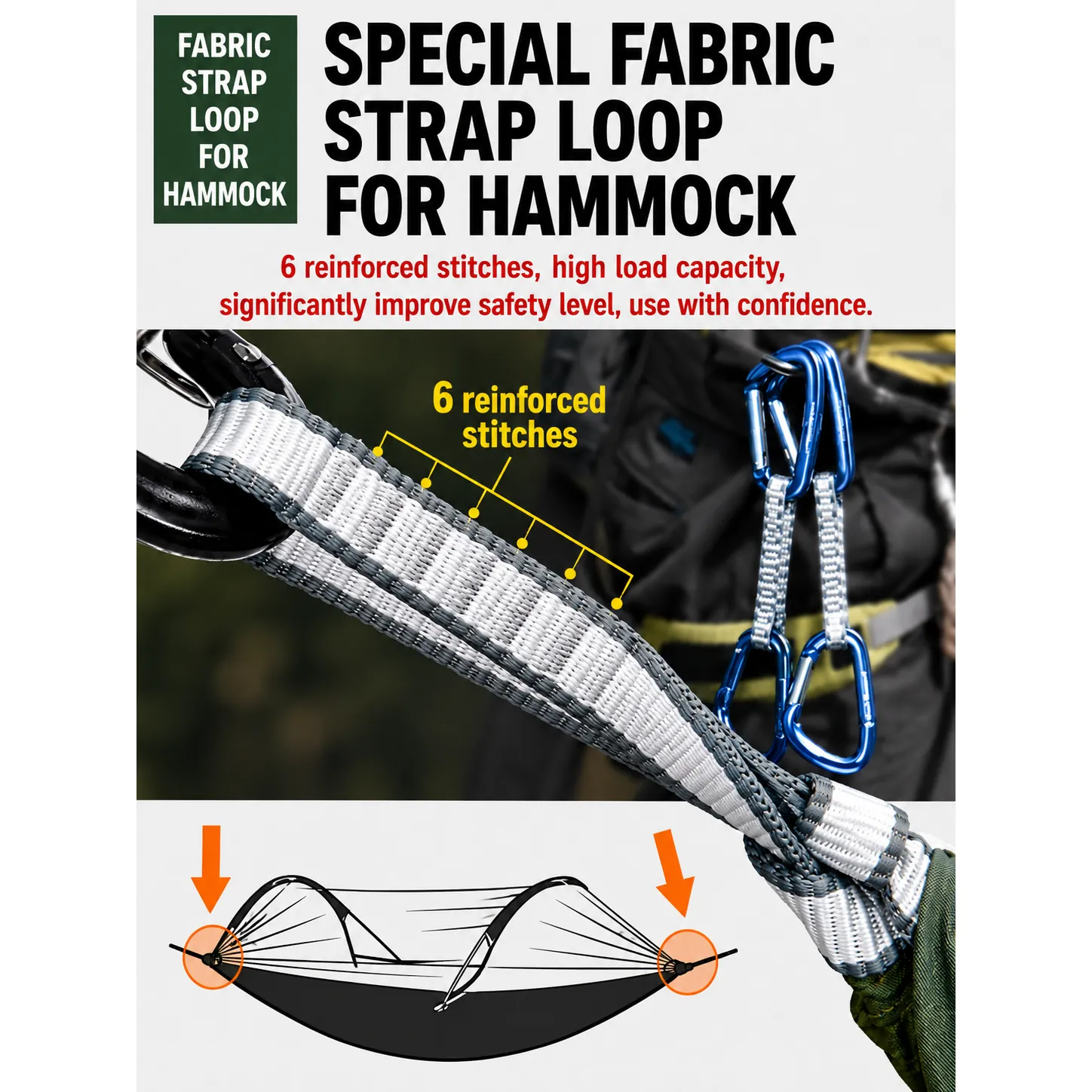 3-in-1 Anti-Mosquito Hammock, Ripstop Waterproof Outdoor Tree Tent - 图片 9