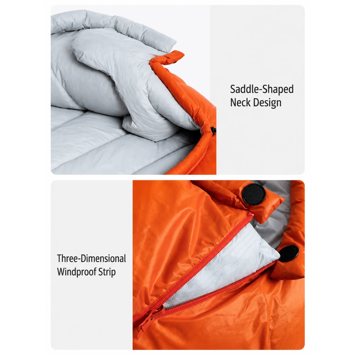 B Series Mummy Duck Down Sleeping Bag, 650 Fill Power Cold Weather Winter Backpacking Sleeping Bag - 图片 10