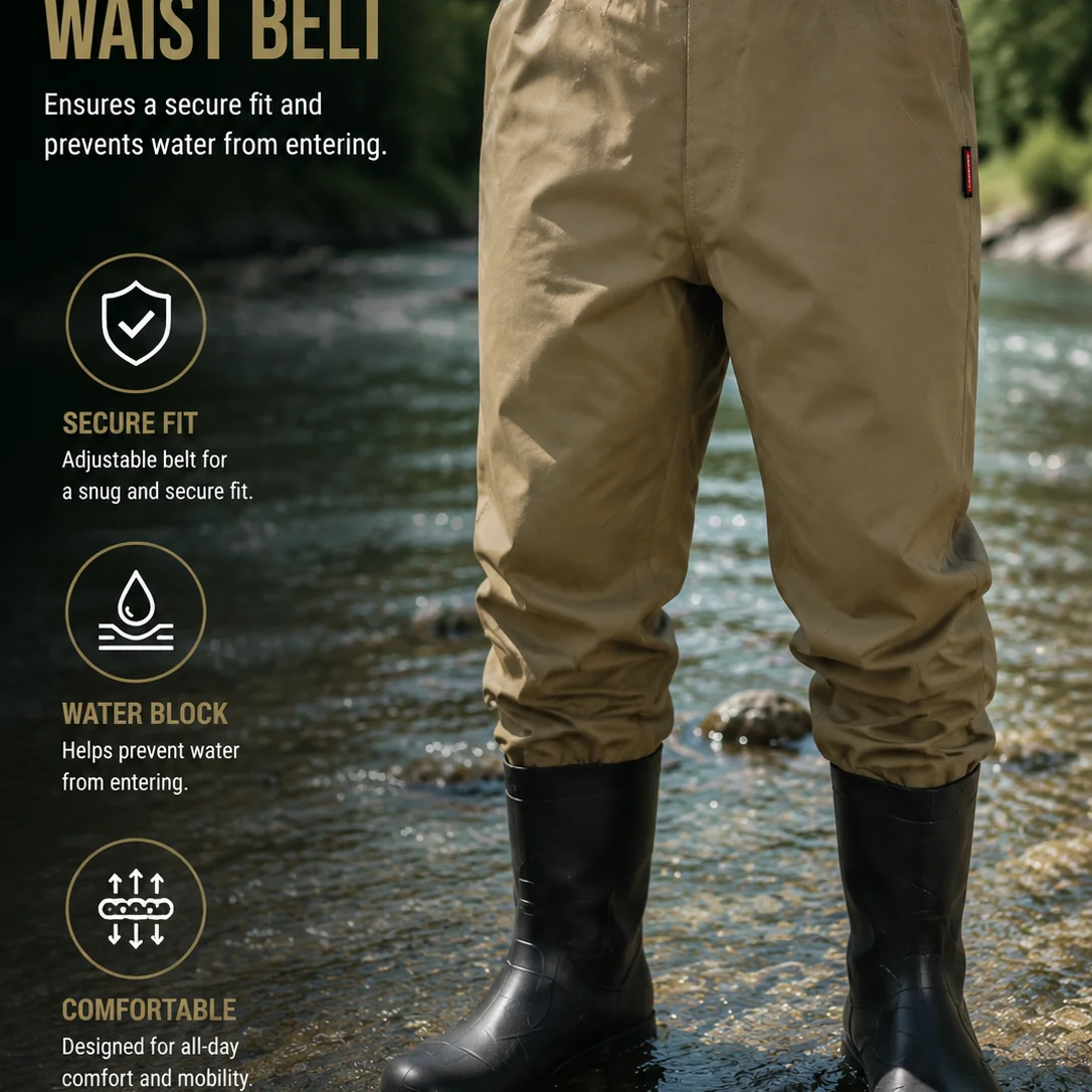 Waterproof Breathable Chest Waders, Anti-Slip Bootfoot Waders for Fishing, Hunting and Farming - 图片 6