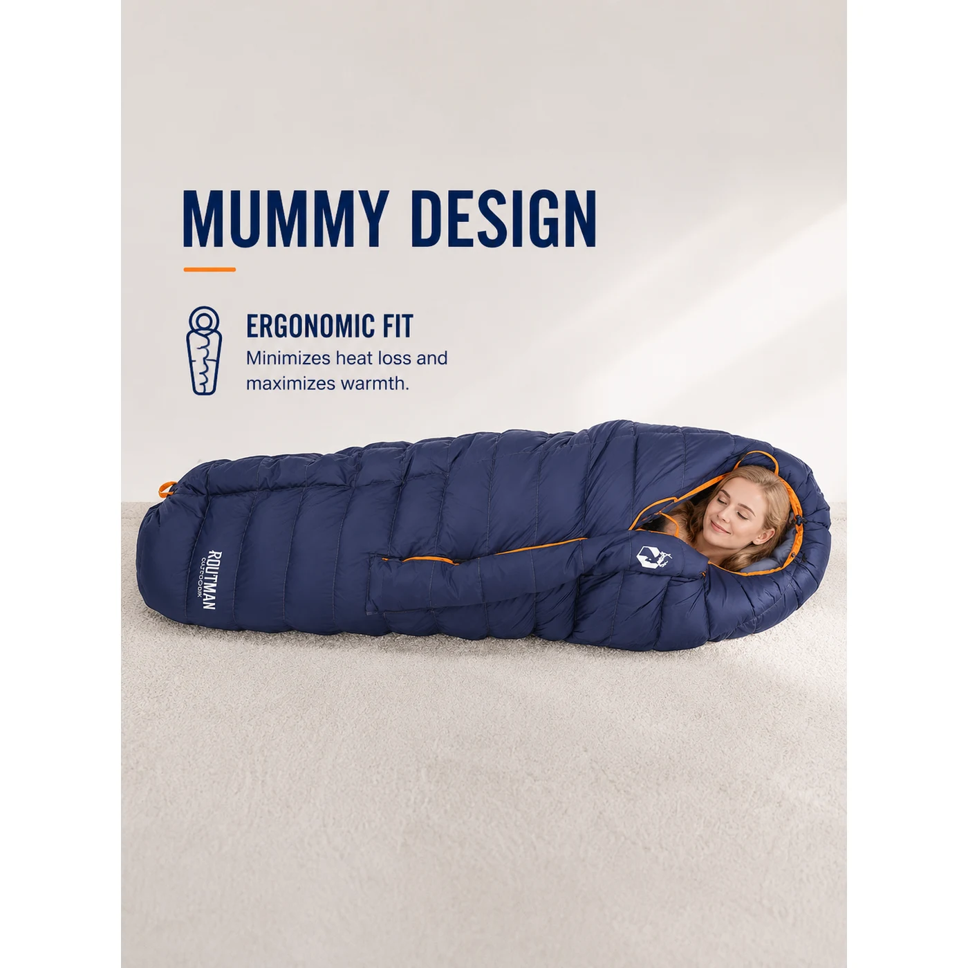 Mummy 90% Goose Down Sleeping Bag , Waterproof Backpacking Sleeping Bag for Mountain Camping - 图片 3