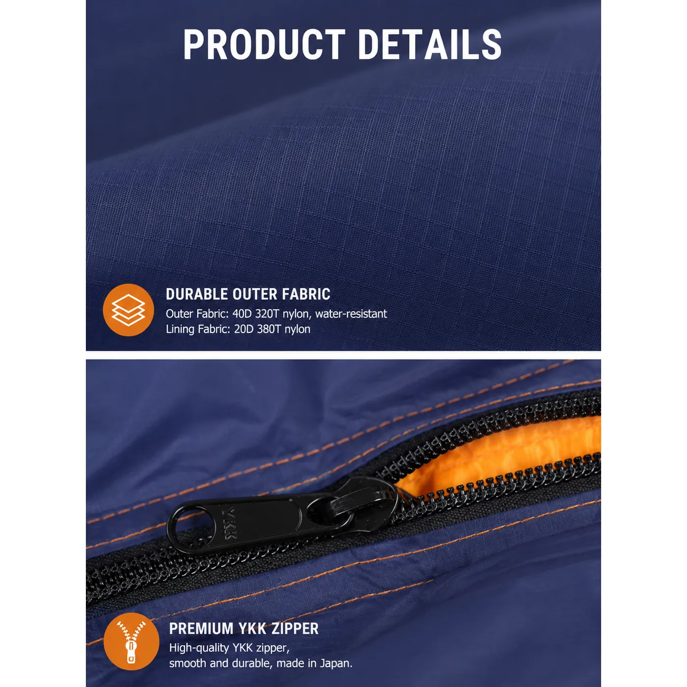 Mummy 90% Goose Down Sleeping Bag , Waterproof Backpacking Sleeping Bag for Mountain Camping - 图片 9