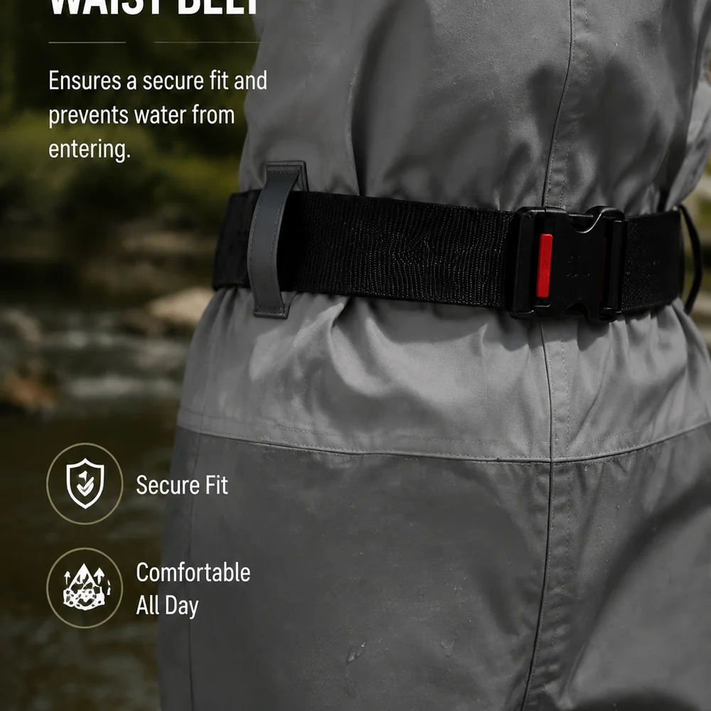 Breathable Waterproof Chest Waders with Integrated Anti-Slip Boots for Fishing Hunting Farming - 图片 6